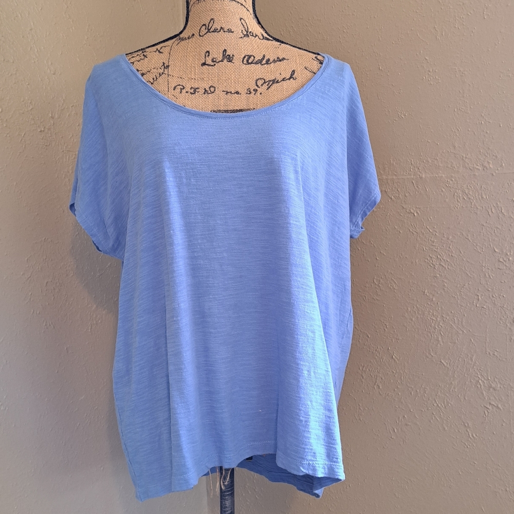 J Jill scoop neck slub tee shirt, LARGE EUC